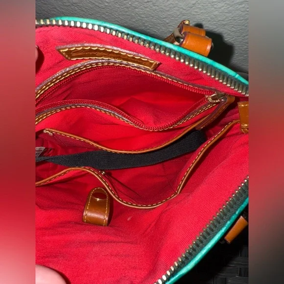 **SOLD** Dooney & Bourke Mini Turquoise Croco Embossed Satchel Bag - Picture 16 of 17